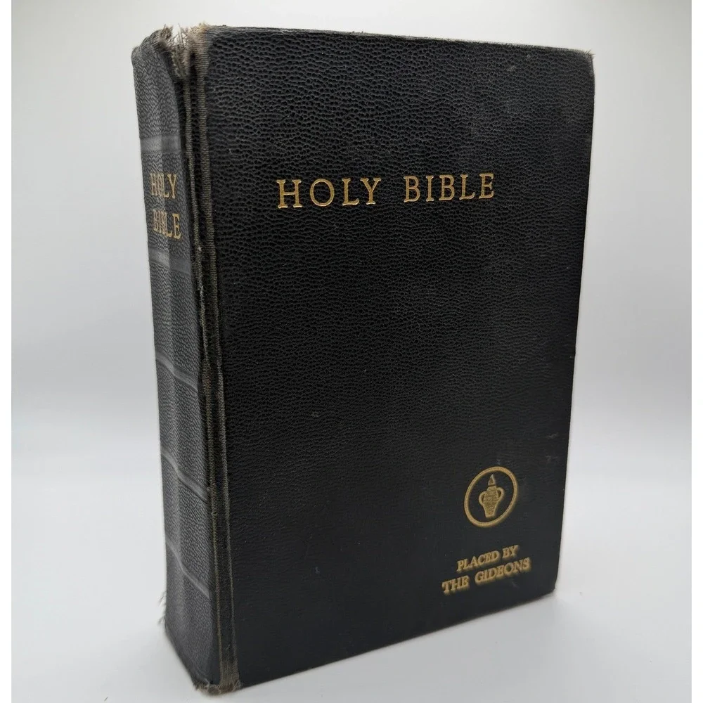 Vintage Gideon Holy Bible Black Hardcover‎ Gold Gilt Old New Testament Religious